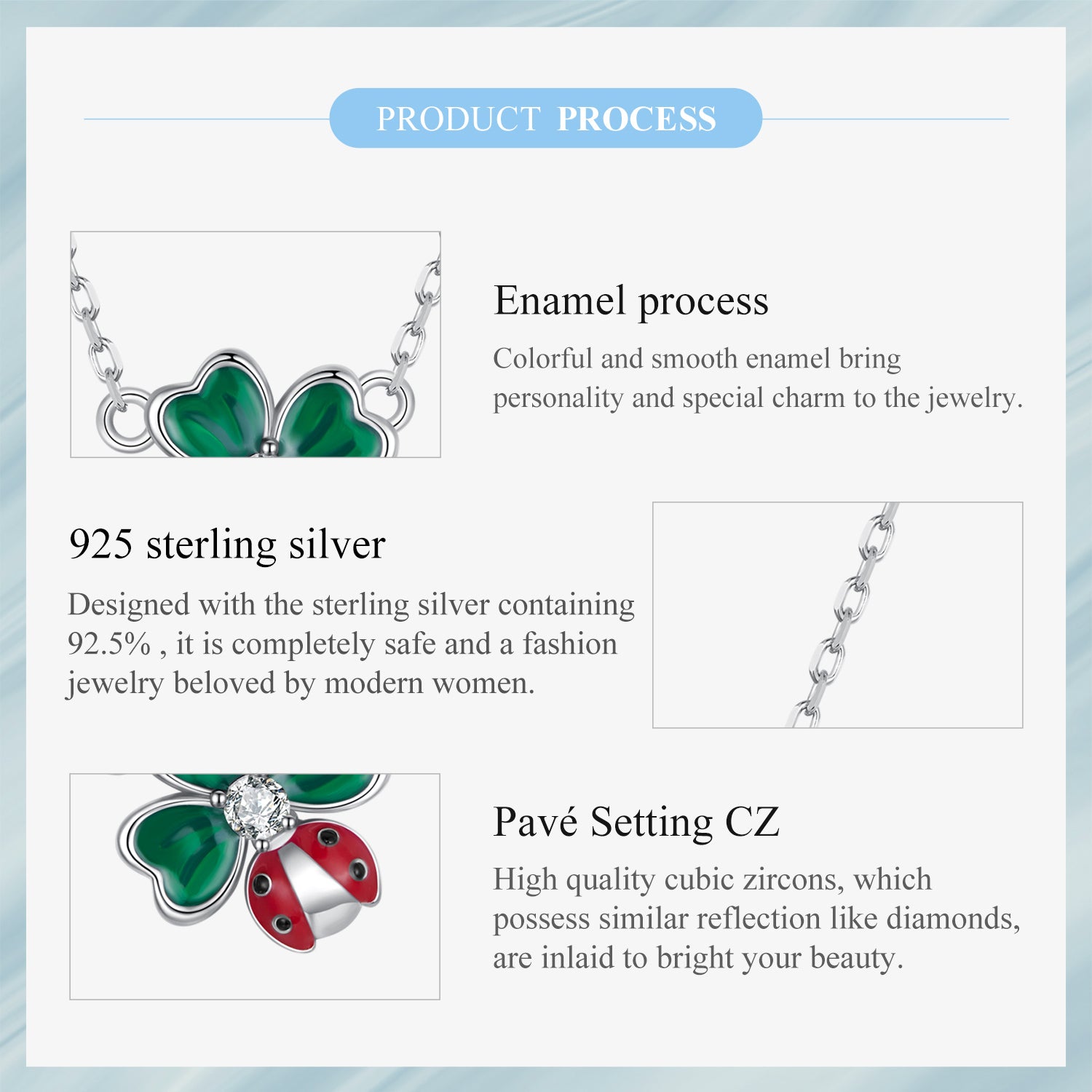 Sylvory 925 Sterling Silver Leaf Ladybug Necklace