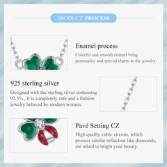 Sylvory 925 Sterling Silver Leaf Ladybug Necklace