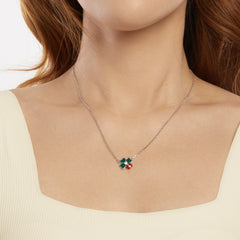 Sylvory 925 Sterling Silver Leaf Ladybug Necklace