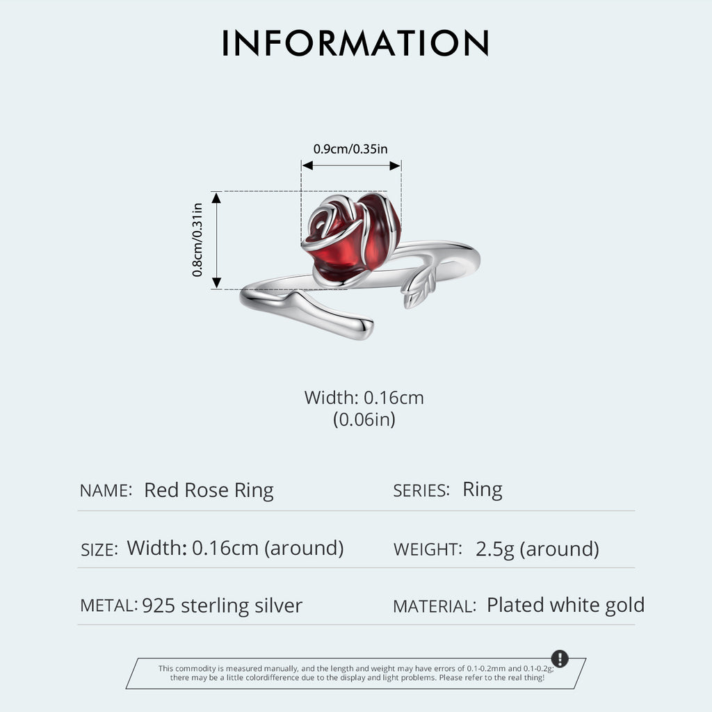Silver Scarlet Rose Ring