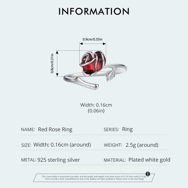 Silver Scarlet Rose Ring
