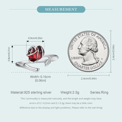 Silver Scarlet Rose Ring