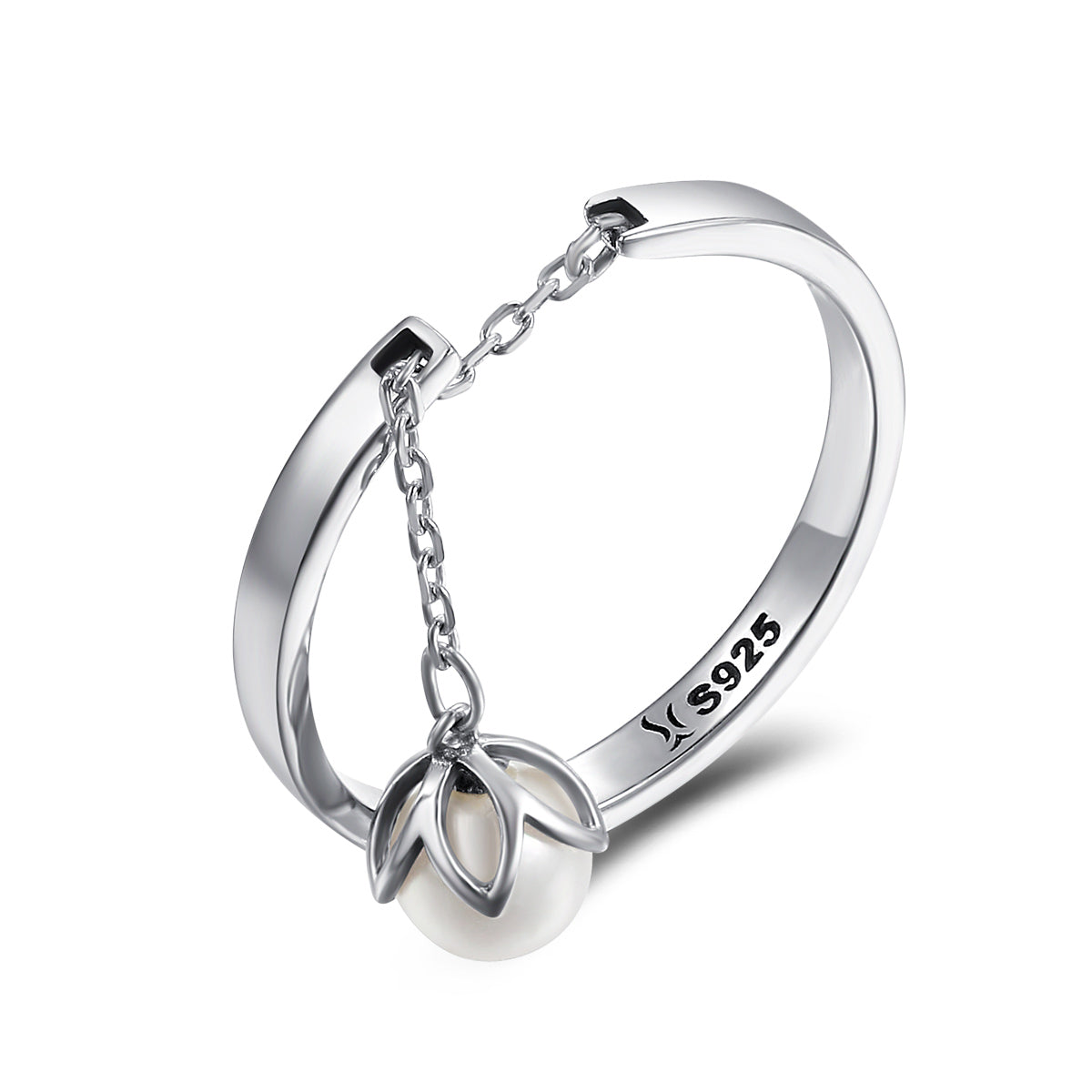 Sylvory 925 Sterling Silver Luna Drop Ring