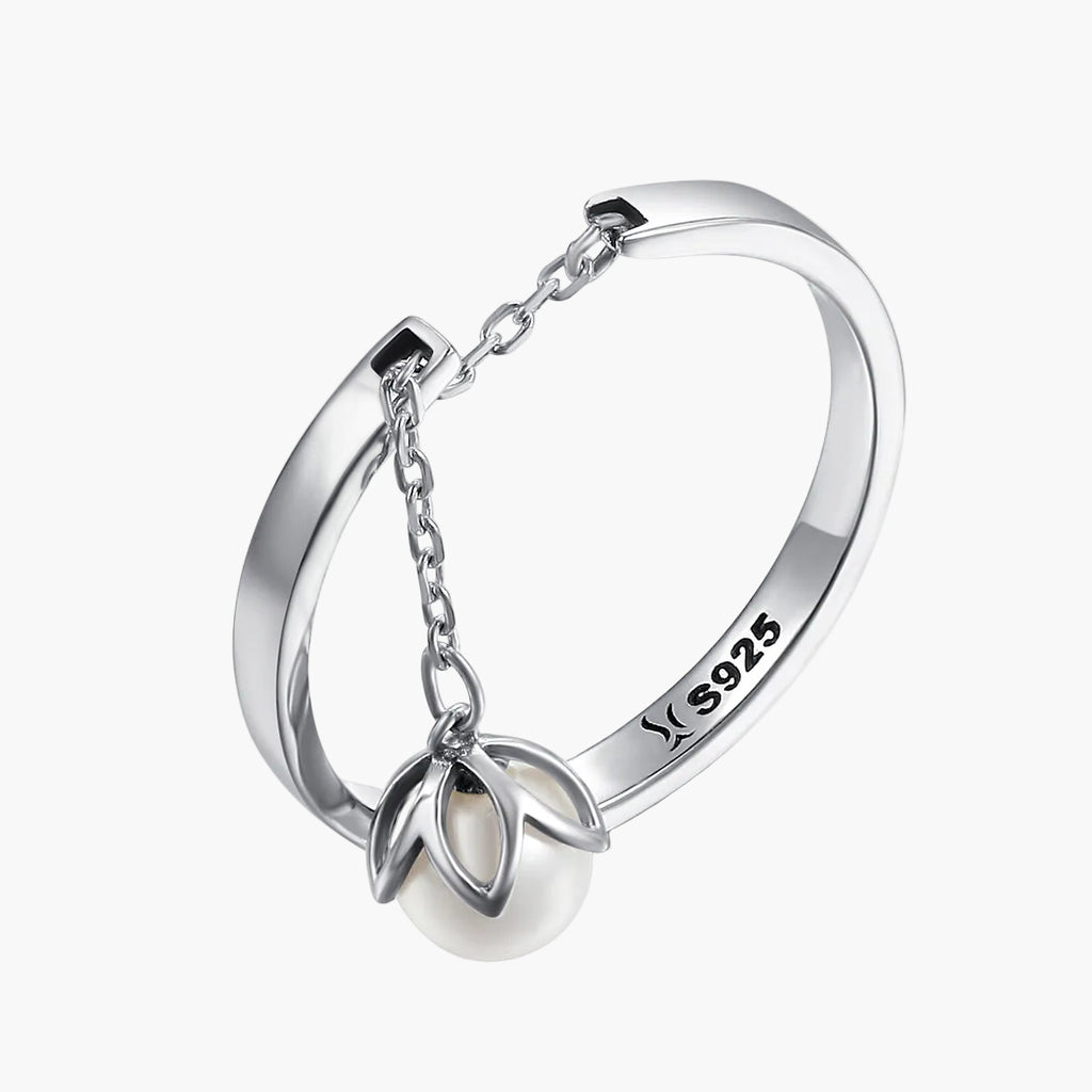 Sylvory 925 Sterling Silver Luna Drop Ring