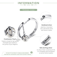 Sylvory 925 Sterling Silver Luna Drop Ring