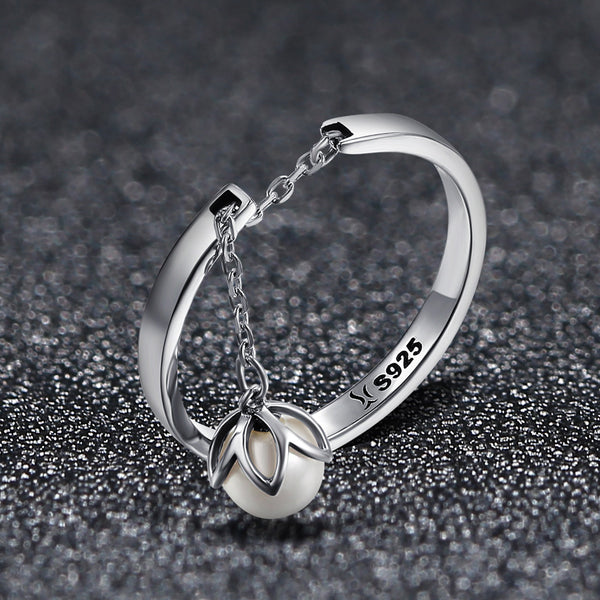 Sylvory 925 Sterling Silver Luna Drop Ring