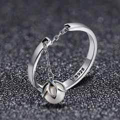 Sylvory 925 Sterling Silver Luna Drop Ring