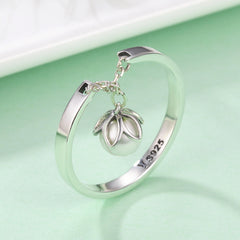 Sylvory 925 Sterling Silver Luna Drop Ring