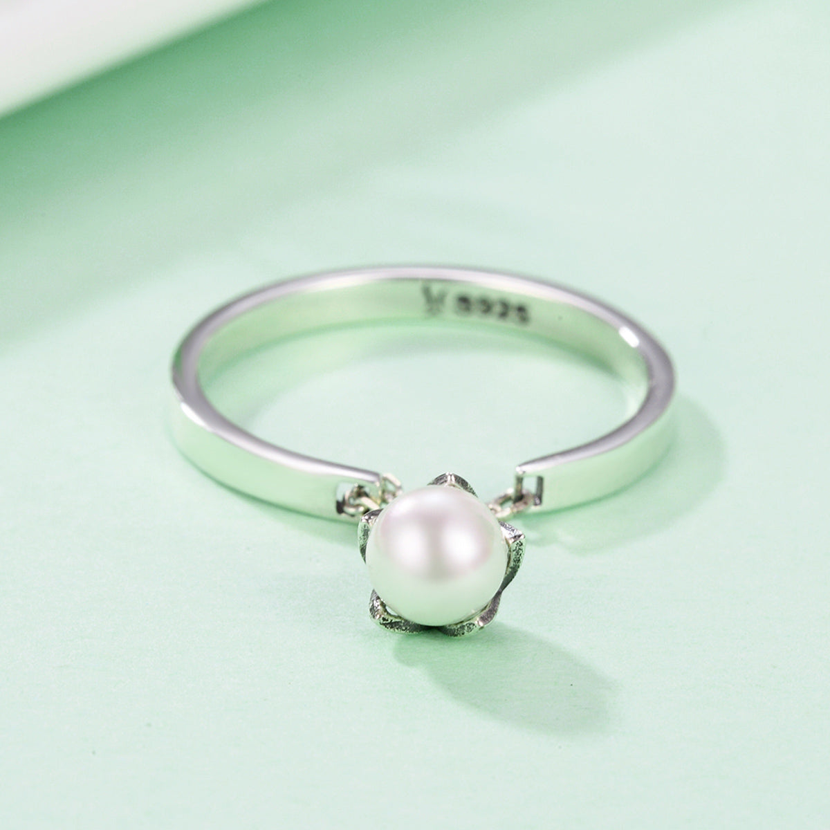 Sylvory 925 Sterling Silver Luna Drop Ring