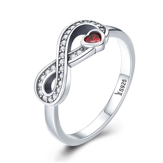 Sylvory 925 Sterling Silver Heartbound Infinity Ring