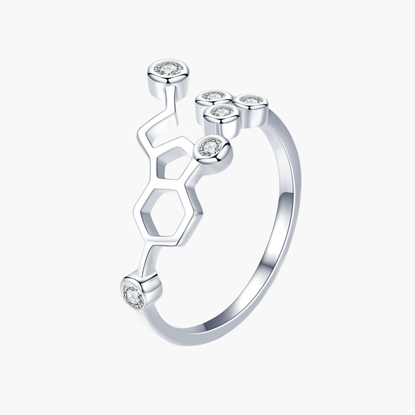 Silver Serotonin Spark Ring in 925 Sterling Silver by Sylvory
