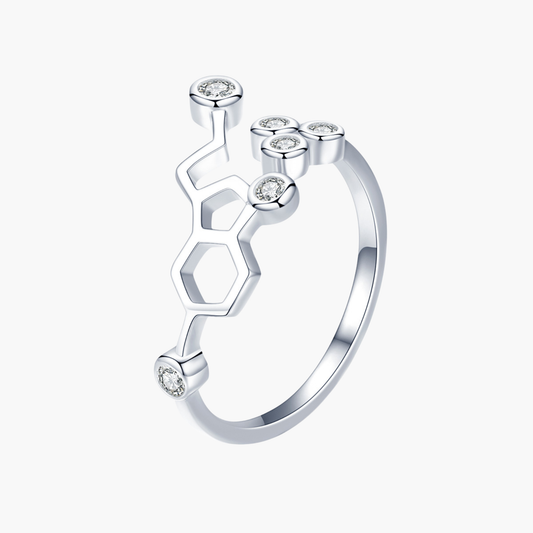 Silver Serotonin Spark Ring