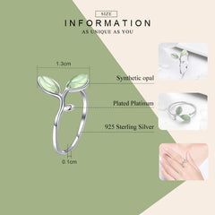 Sylvory 925 Sterling Silver Spring Sprout Ring