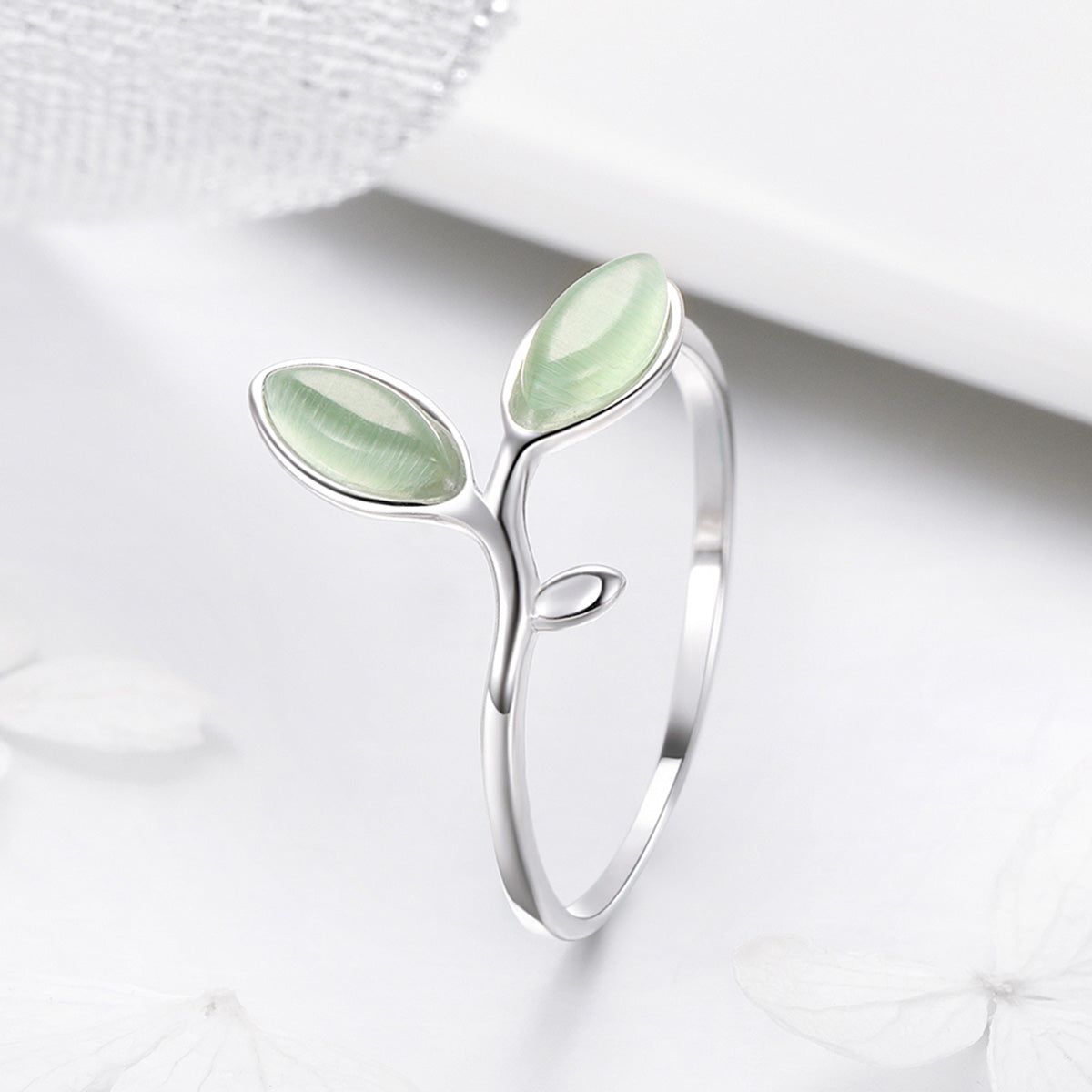 Sylvory 925 Sterling Silver Spring Sprout Ring