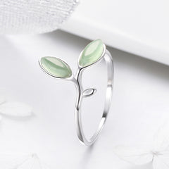 Sylvory 925 Sterling Silver Spring Sprout Ring