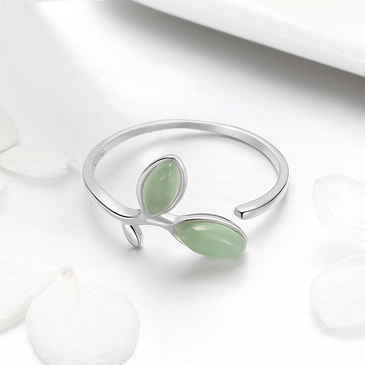 Sylvory 925 Sterling Silver Spring Sprout Ring