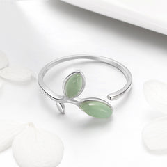 Sylvory 925 Sterling Silver Spring Sprout Ring