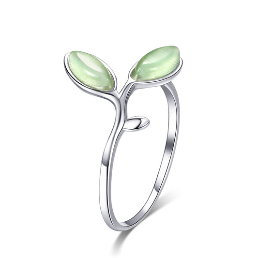 Sylvory 925 Sterling Silver Spring Sprout Ring