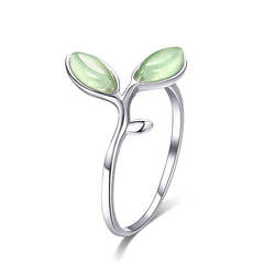 Sylvory 925 Sterling Silver Spring Sprout Ring