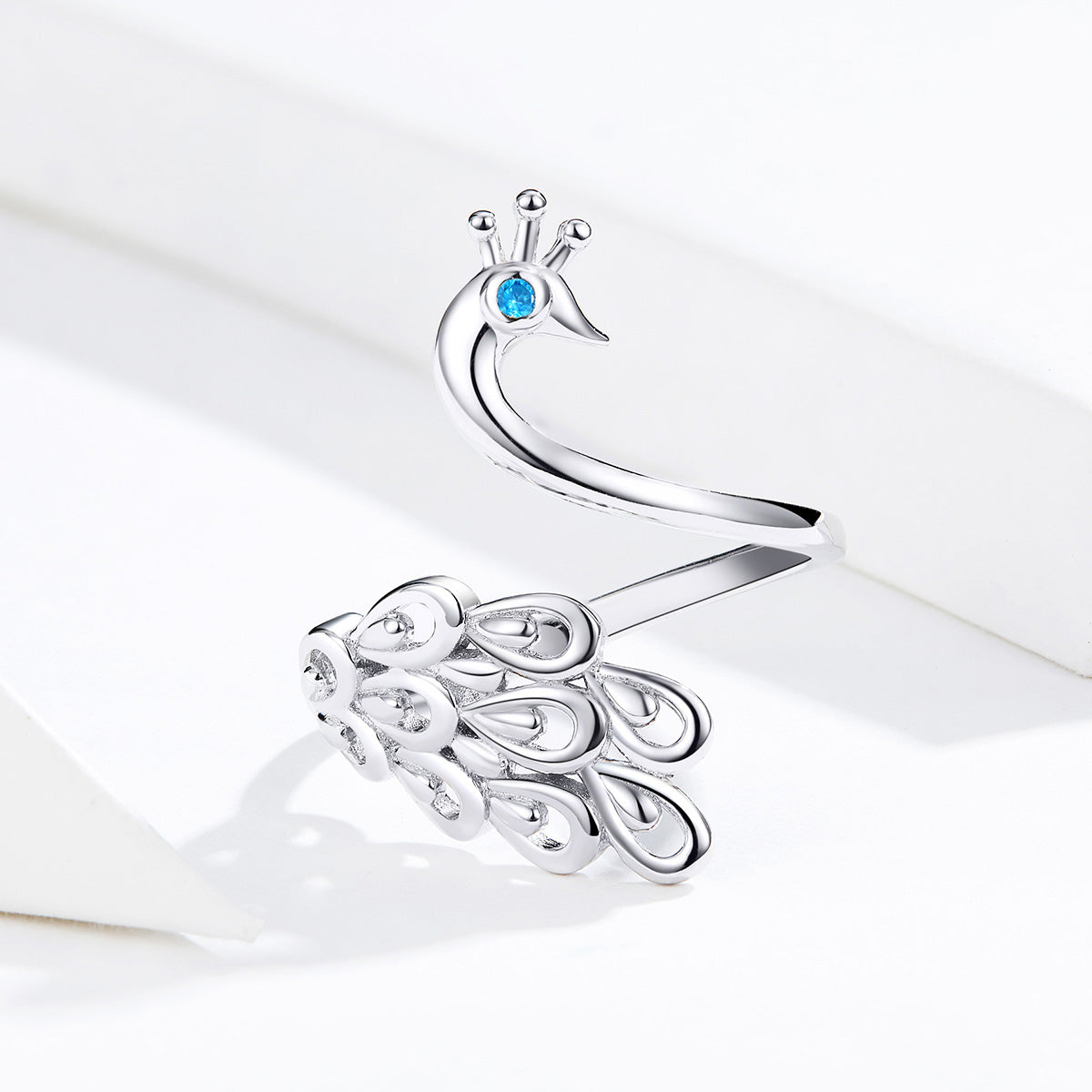 Sylvory 925 Sterling Silver Peacock Pride Ring