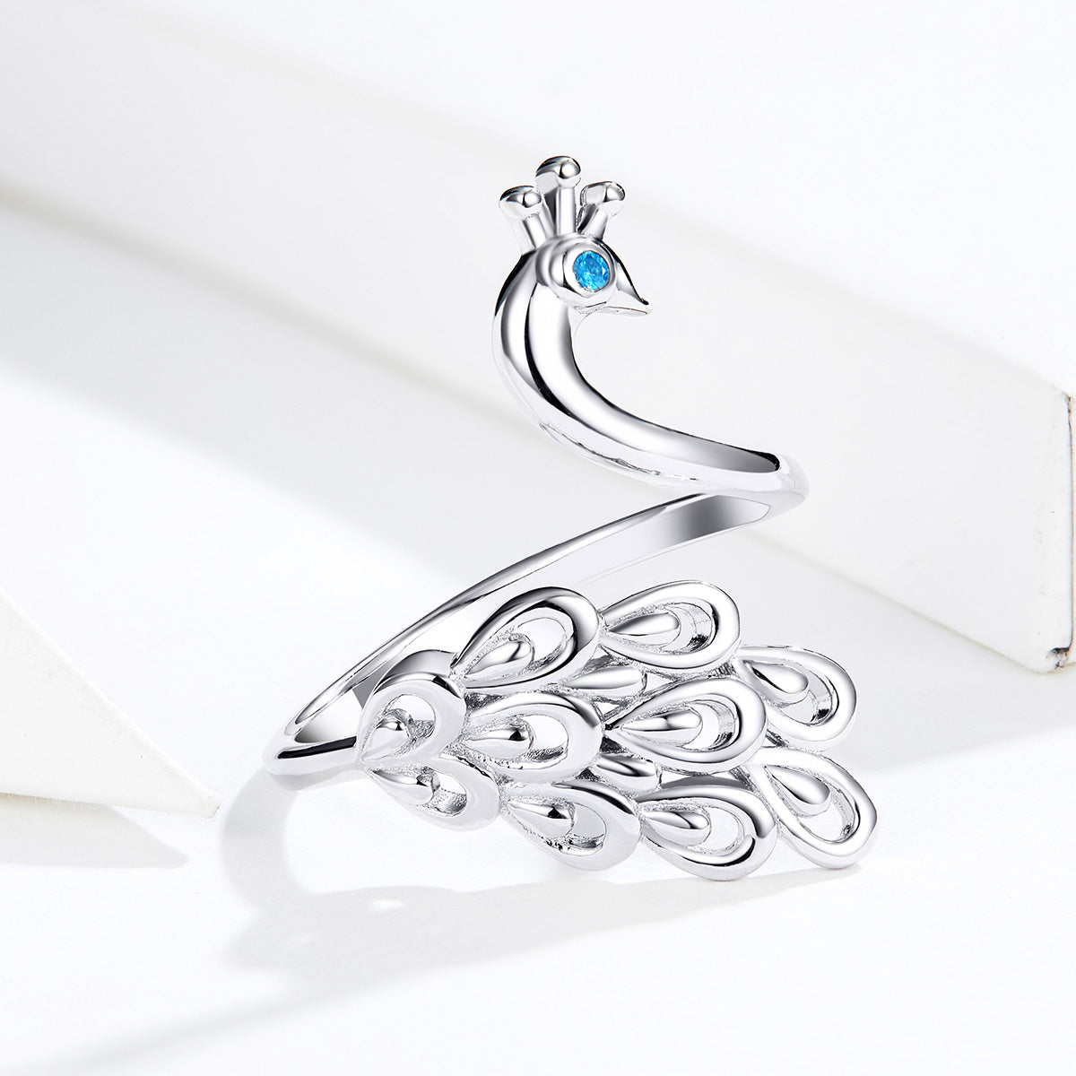 Sylvory 925 Sterling Silver Peacock Pride Ring