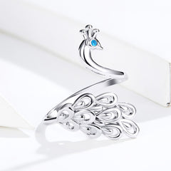 Sylvory 925 Sterling Silver Peacock Pride Ring