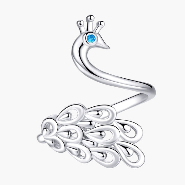 Silver Peacock Pride Ring in 925 Sterling Silver by Sylvory
