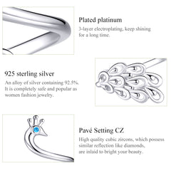 Sylvory 925 Sterling Silver Peacock Pride Ring