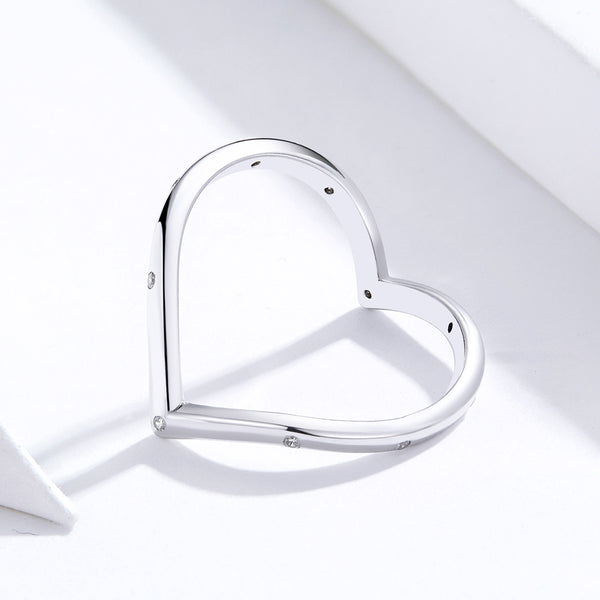 Silver V-Crescent Ring