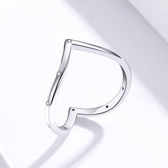 Sylvory 925 Sterling Silver V-Crescent Ring