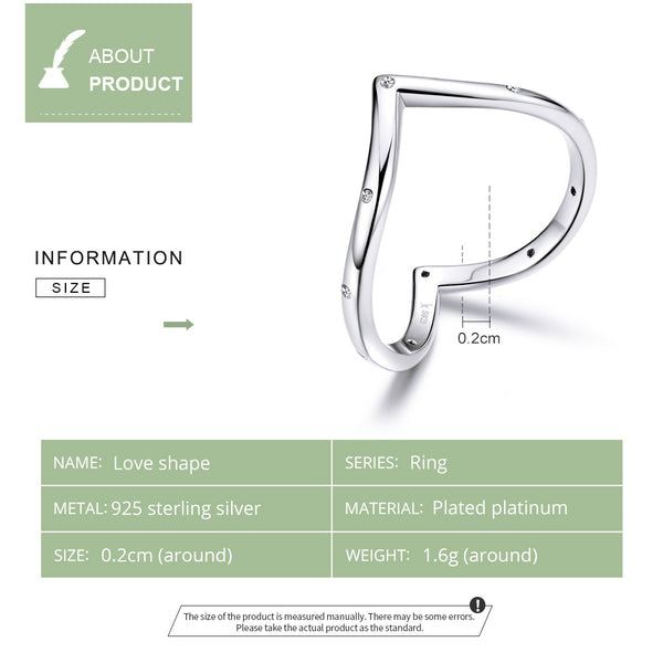 Silver V-Crescent Ring