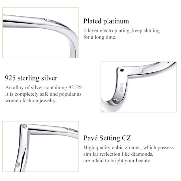 Silver V-Crescent Ring