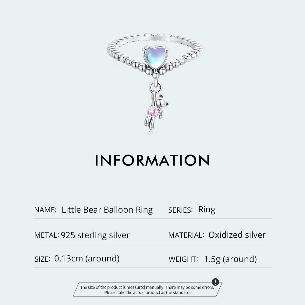 Silver Twirl Teddy Ring