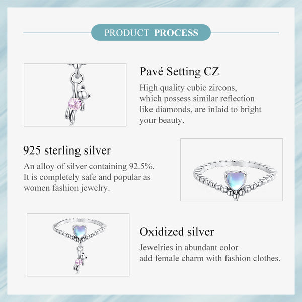 Silver Twirl Teddy Ring