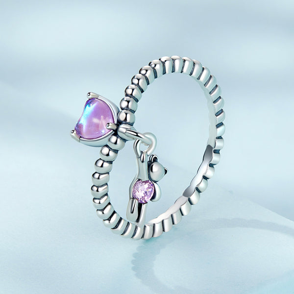 Silver Twirl Teddy Ring