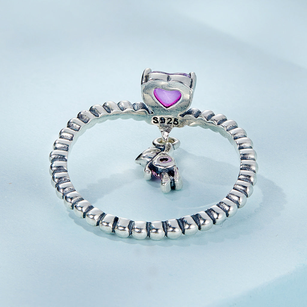 Silver Twirl Teddy Ring