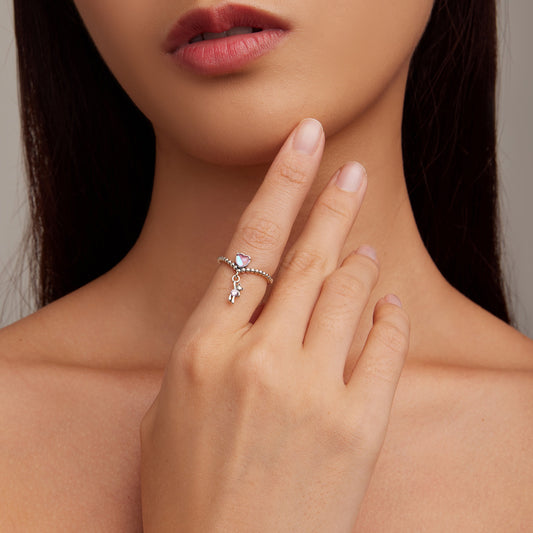 Silver Twirl Teddy Ring