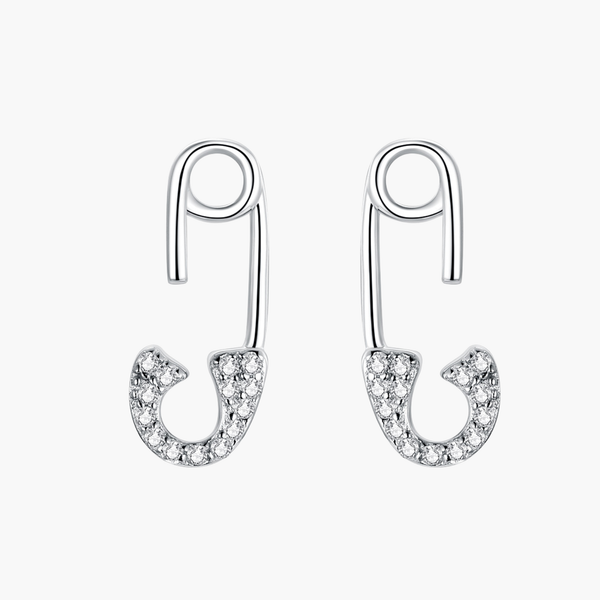 Silver Safety Pin Studs in 925 Sterling Silver by Sylvory