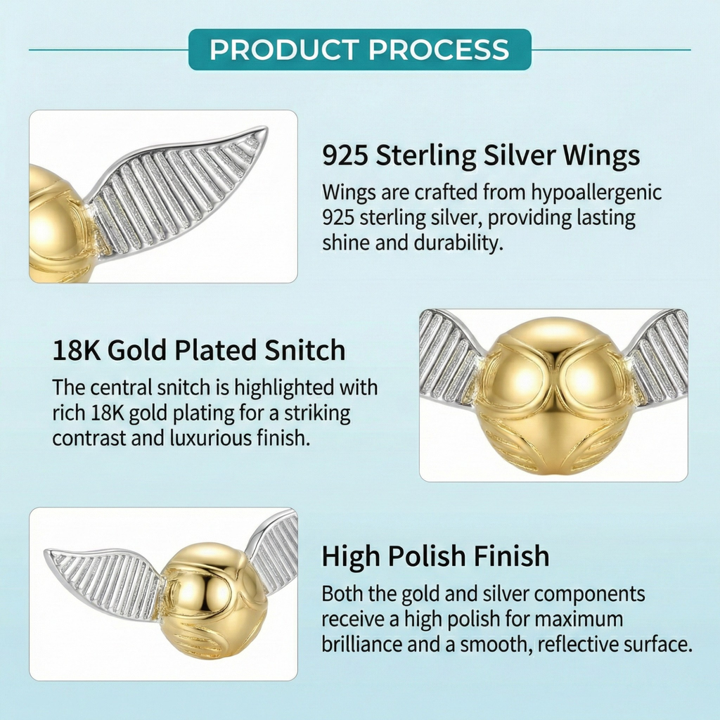 Silver Harry Potter Snitch Studs
