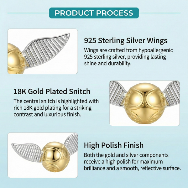 Silver Harry Potter Snitch Studs