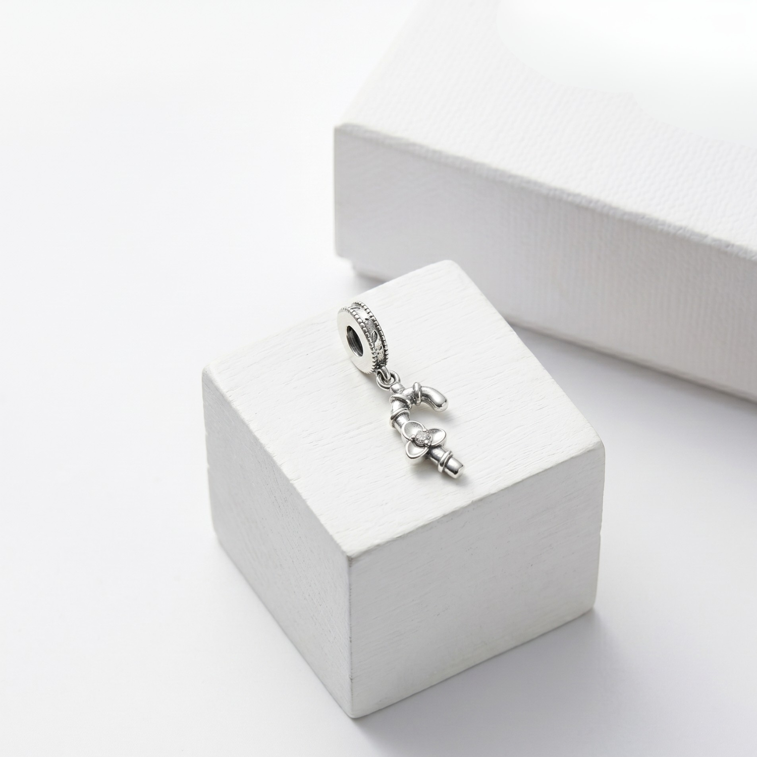 Silver Christmas Candy Cane Charm