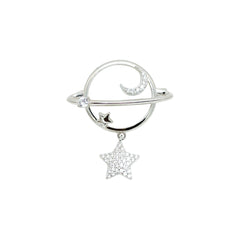 Sylvory 925 Sterling Silver Galactic Trio Brooch