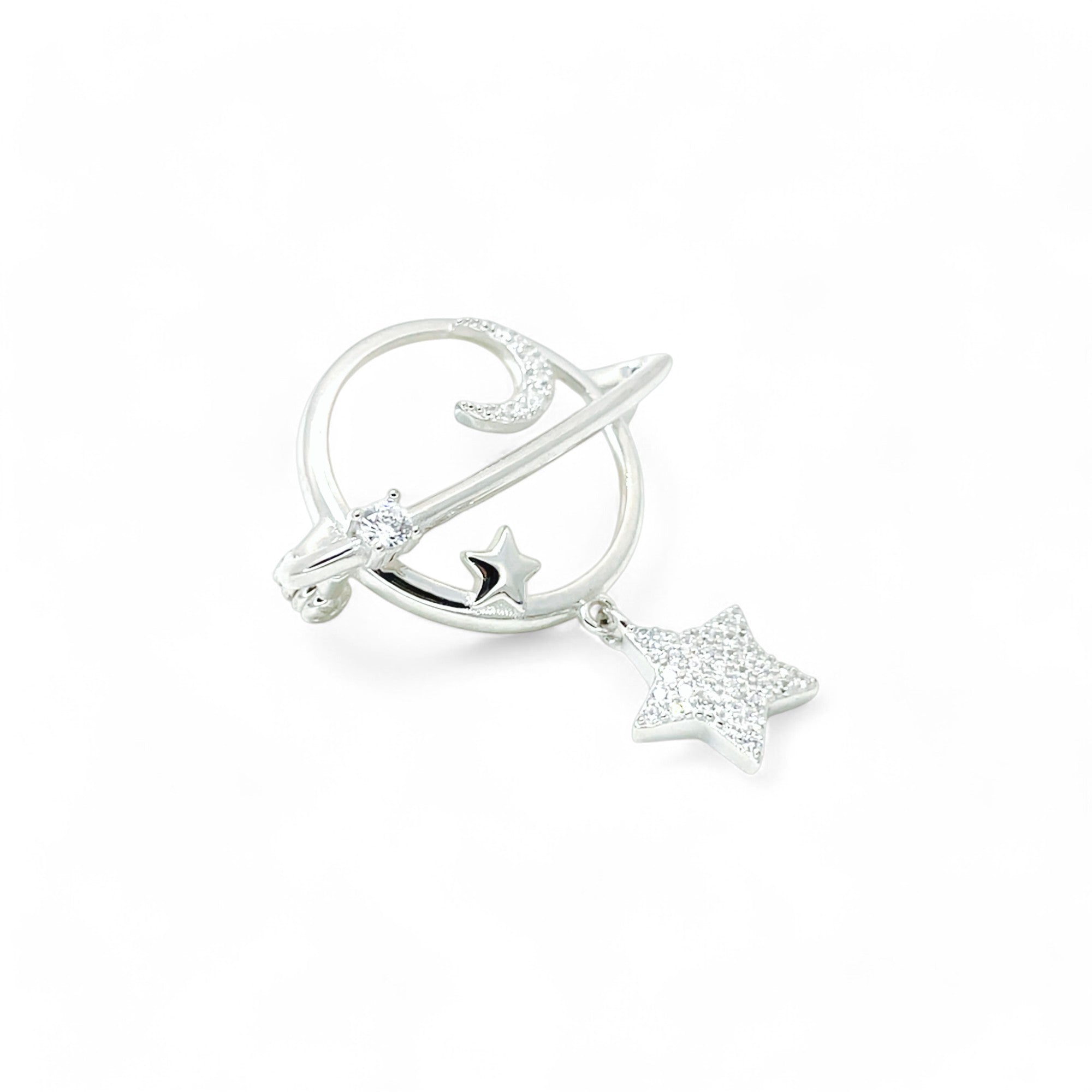 Sylvory 925 Sterling Silver Galactic Trio Brooch