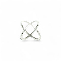 Sylvory 925 Sterling Silver Silver Criss-Cross Pave Ring