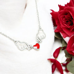 Sylvory 925 Sterling Silver Korean Heart Gesture Necklace