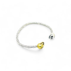 Sylvory 925 Sterling Silver Doodle Skull Kada Bracelet