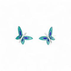 Sylvory 925 Sterling Silver Colourful Butterfly Studs