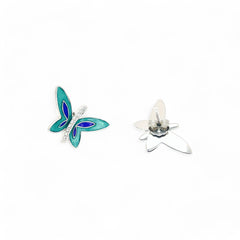 Sylvory 925 Sterling Silver Colourful Butterfly Studs