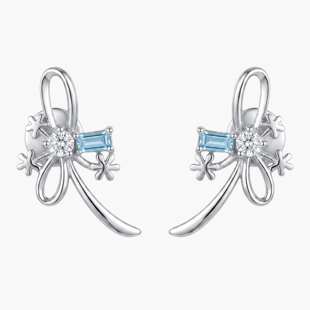 Silver Snowflake Bloom Earrings