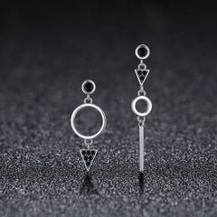Sylvory 925 Sterling Silver Midnight Geometry Earring